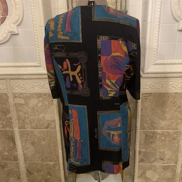 JEFFREY & DARA. Size 1X (16-18). 3/4 Sleeve Tunic. Button Up. B82. - Picture 4 of 5